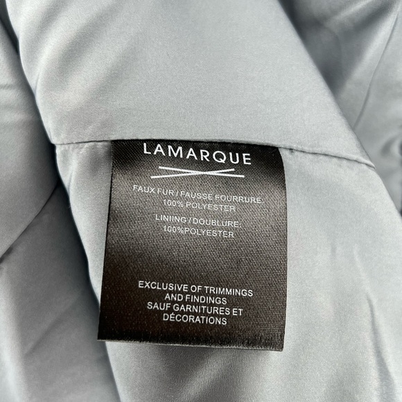 Lamarque Linnea Faux Fur Dusty Blue Buttery Soft Luxury Coat. Size Medium. - Picture 9 of 14